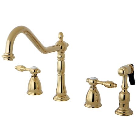 Widespread Kitchen Faucet, Polished Brass